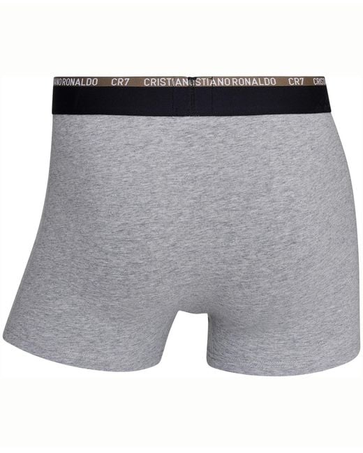 Cr7 Gray Cotton Blend Trunks for men