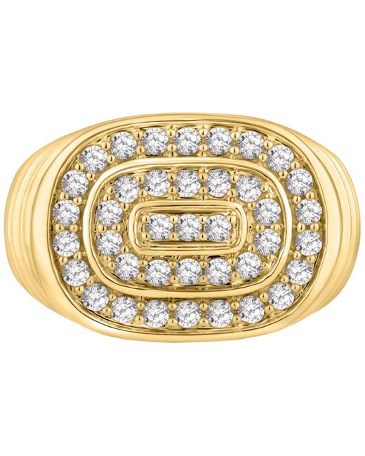 Macy's Metallic Diamond Circular Cluster Oval Ring (1 Ct. T.w. for men