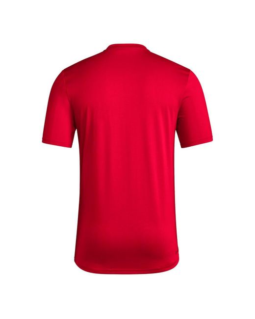 Adidas Red Nc State Wolfpack Locker On-court In The Fade Pregame Aeroready T-shirt for men