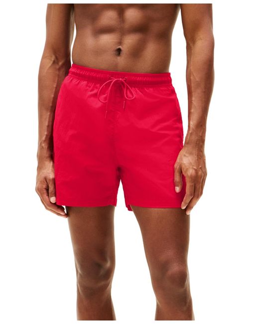 Tommy Hilfiger Red Long Drawstring 7" Swim Trunks for men