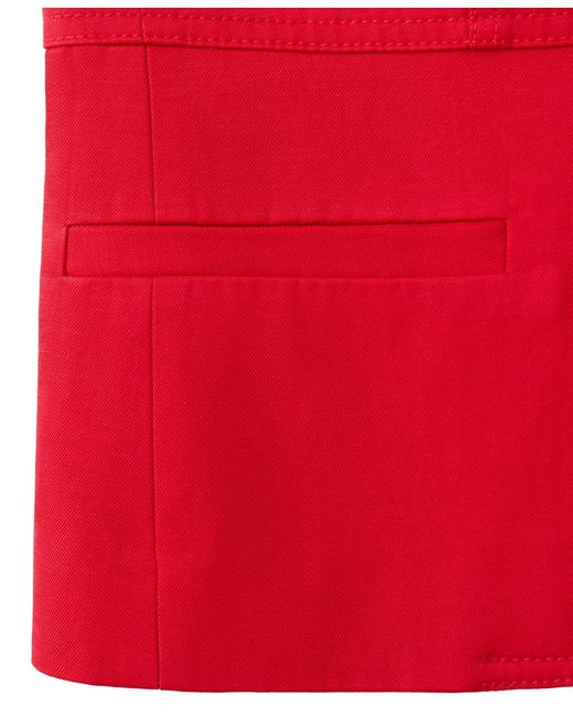 Mango Red Buttoned Lyocell Vest
