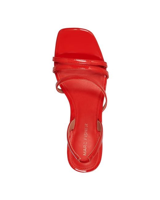Marc Fisher Red Nalina Strappy Slip-on Sandals
