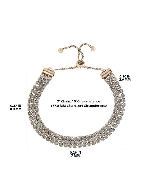 BCBGeneration Metallic Adjustable Triple Row Crystal Bracelet
