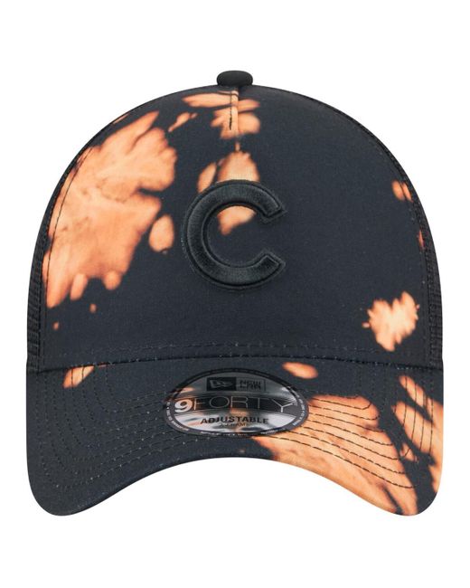 KTZ Blue Chicago Cubs Bleached A-frame 9forty Adjustable Hat for men