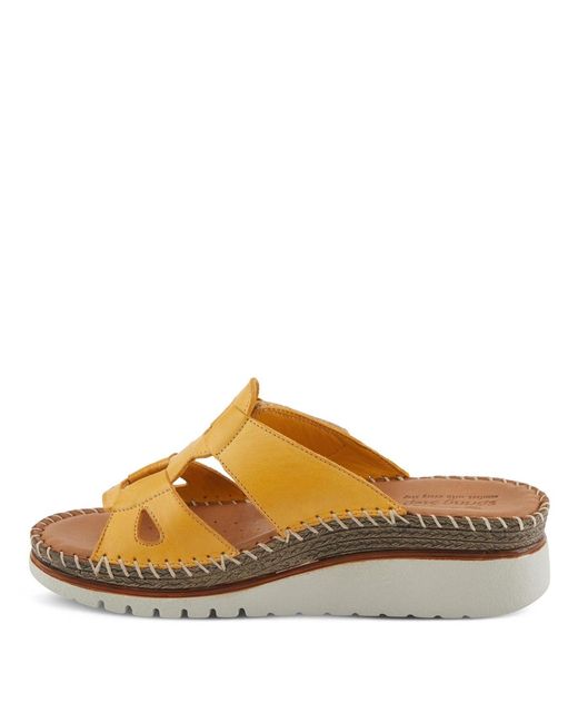 Spring Step Brown Montera Leather Slide