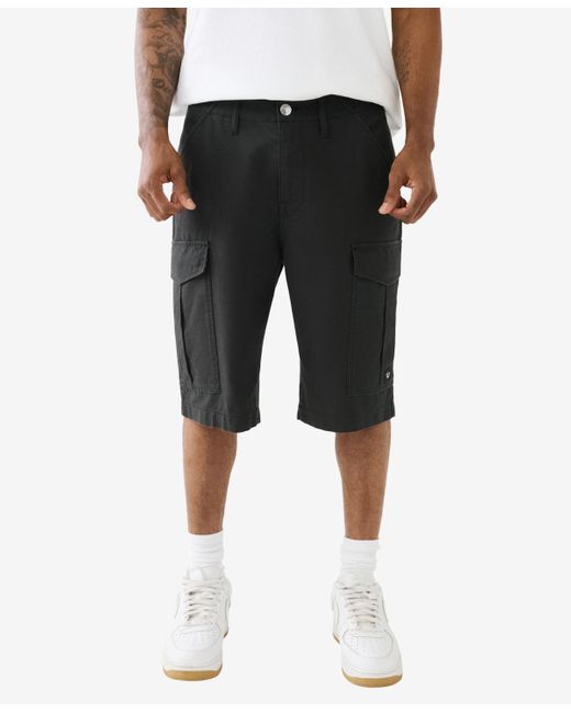 True Religion Black Classic Cargo Shorts for men