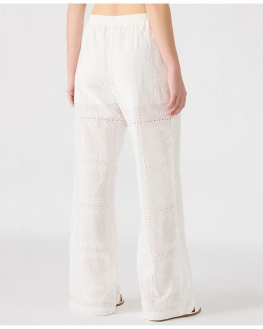 Steve Madden White Crissy Eyelet Patchwork Pants