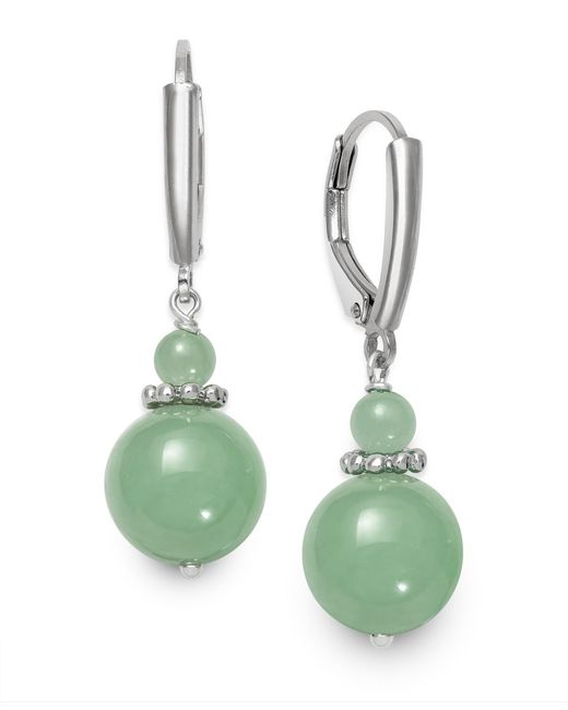 Macy's Green Dyed Lever Back Drop Earrings