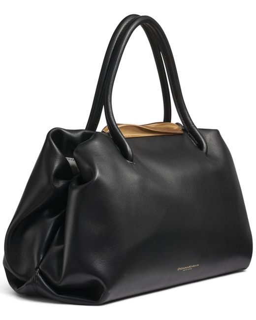 Donna Karan Black Poplin Satchel Bag