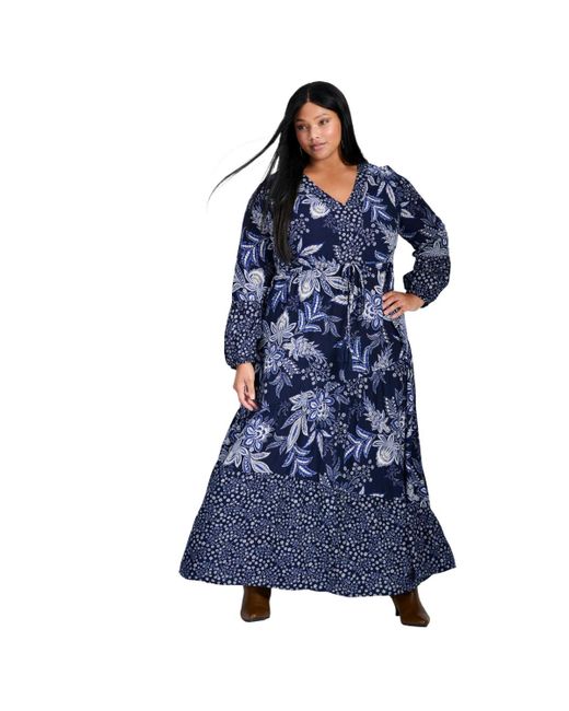 Avenue Blue Tiered Maxi Dress