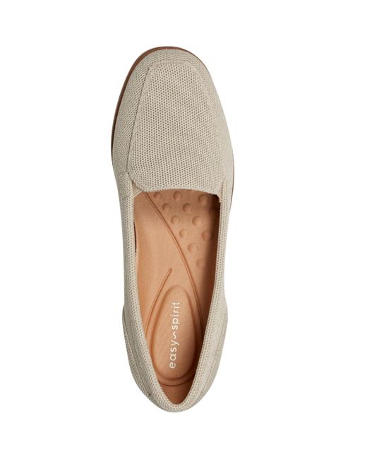 Easy Spirit White Devitt Knit Slip-on Loafer Flats