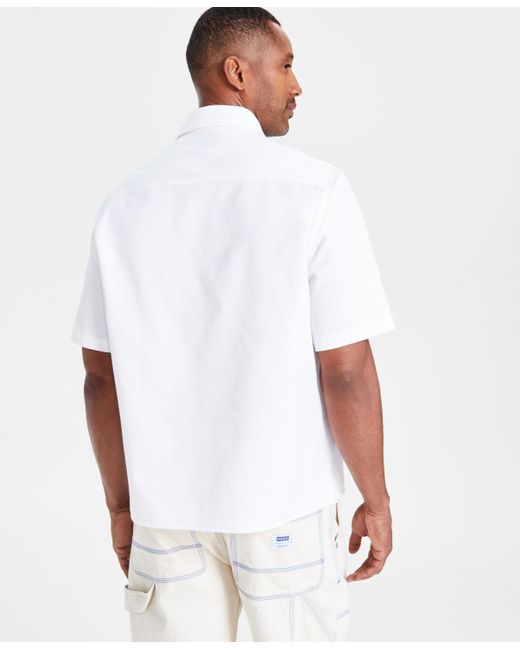 Boss White Hugo By Loose-fit Button-down Twill Shirt for men