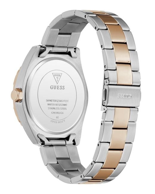 Guess Metallic Two-tone Multi-function Watch for men