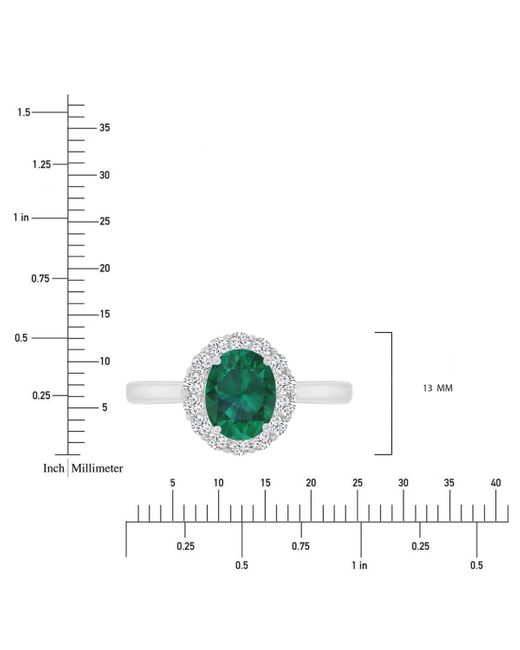 Macy's Green Red & White Cubic Zirconia Oval Halo Ring