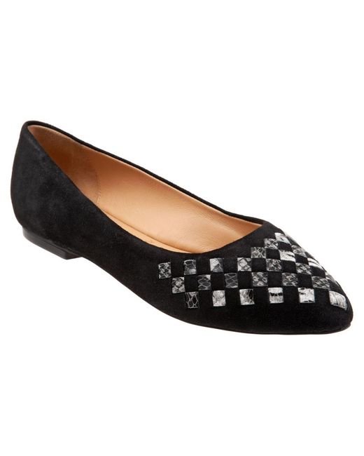 Trotters Black Estee Woven Flat