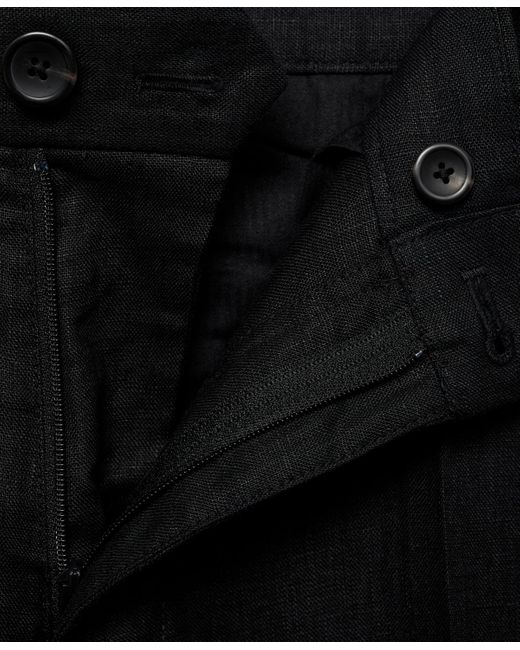 Mango Black Regular-fit Linen Pants for men