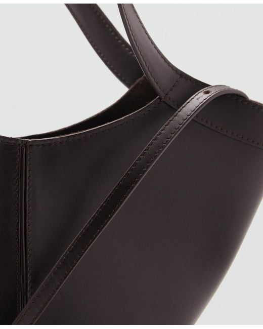 Mango Brown Leather Handbag