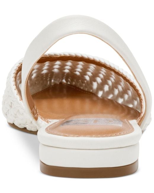 Dolce Vita White Cashe Woven Slingback Pointed-toe Flats
