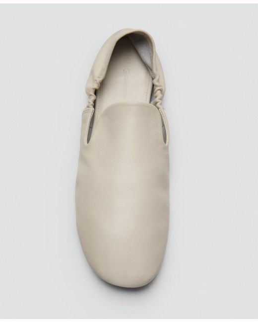 Mango White Leather Gathered Shoes