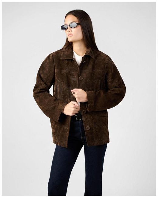 WeWoreWhat Black Premium Suede Button Front Jacket