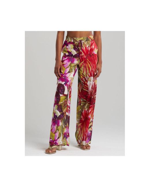 Natori Red Rainforest Pants