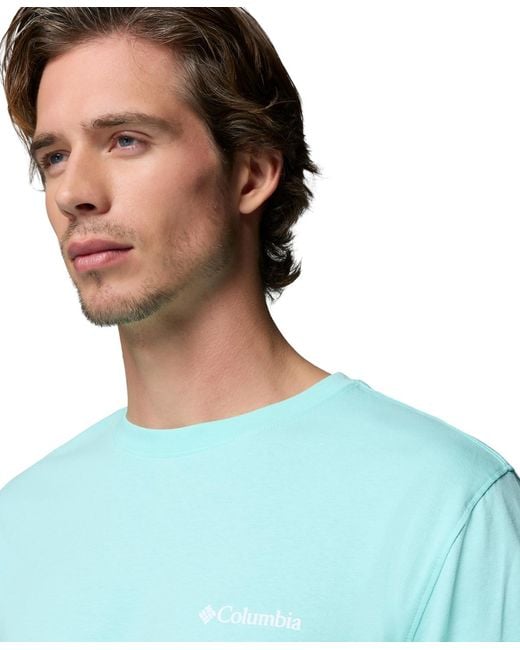 Columbia Blue Fundamental Graphic Long-sleeve T-shirt for men