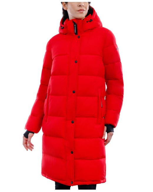 BCBGeneration Red Hooded Puffer Coat, Created For Macy's