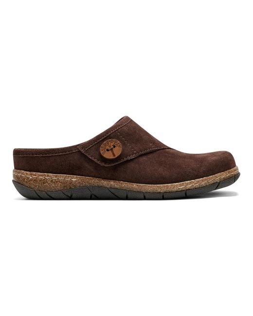 Earth Brown Ezra Button Wrap Slip-on Clogs