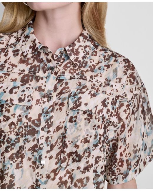 DKNY Multicolor Printed Collared Shirt