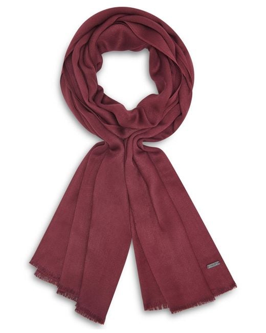 Calvin Klein Purple Solid Satin-feel Pashmina Scarf