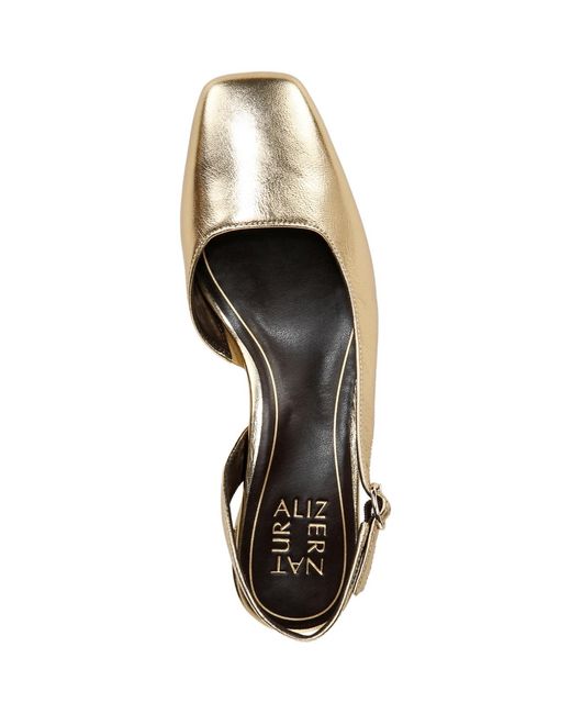 Naturalizer Metallic Jayla Mid-heel Square Toe Slingback Pumps