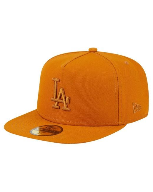 KTZ Orange Los Angeles Dodgers Color Pack A-frame 59fifty Fitted Hat