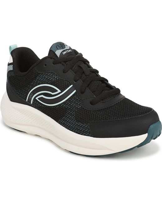 Ryka Black Intent Lace Up Walking Sneakers