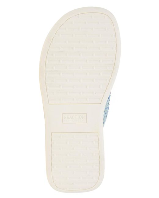 Kenneth Cole Blue Teffi Knit Round Toe Flat Sandals