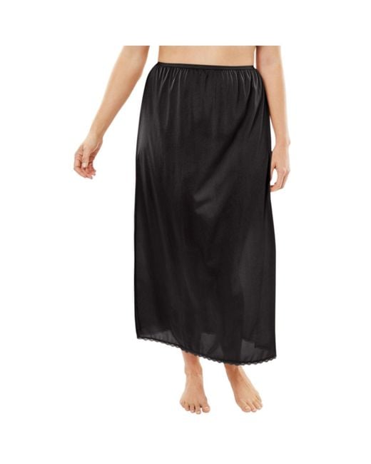 Comfort Choice Black Plus Size Half Slip 35" 2-pack