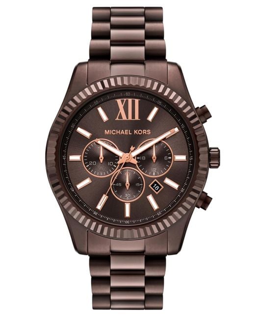 Michael Kors Lexington Chronograph Brown Stainless Steel Watch for men