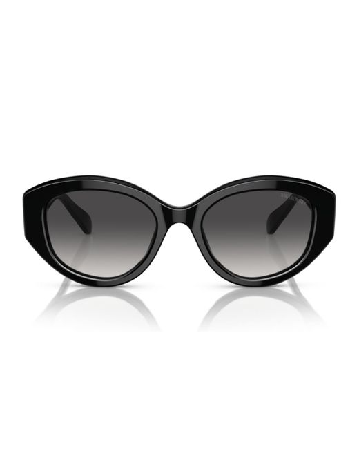 Swarovski Black Geometric Crystals Gradient Sunglasses