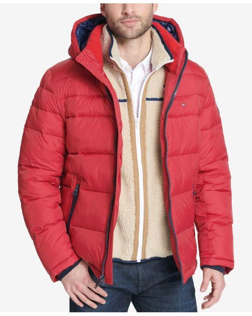 Tommy Hilfiger Fleece Quilted Puffer Jacket, Created For Macy's in Red ...