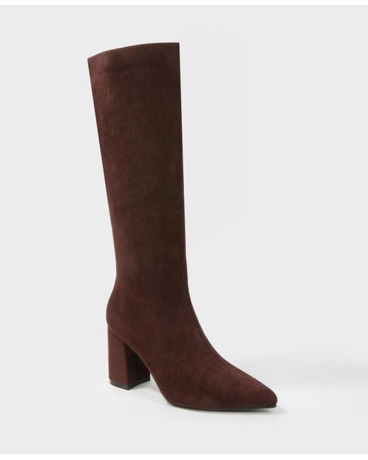 BERNESS Brown Adele Block Heel Knee High Boots