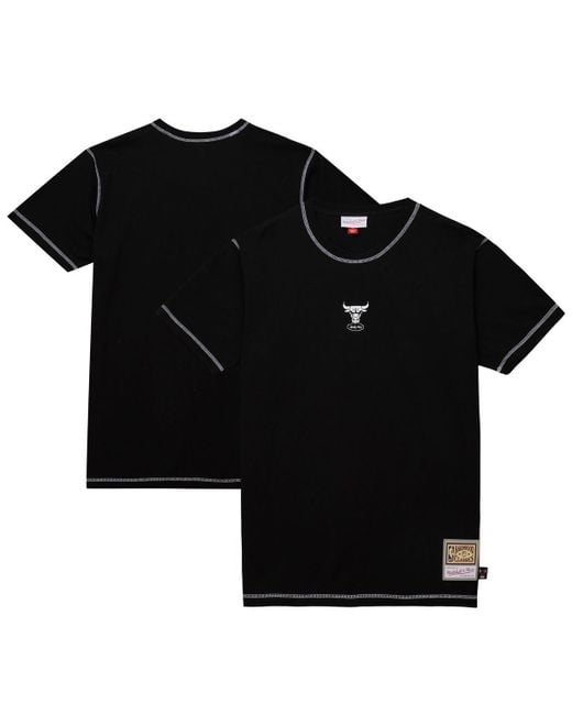 Mitchell & Ness Black Chicago Bulls Hardwood Classics Contrast 2k Graphic T-shirt for men