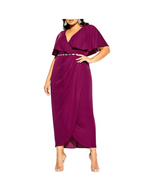 City Chic Purple Plus Size Enchantment Dress
