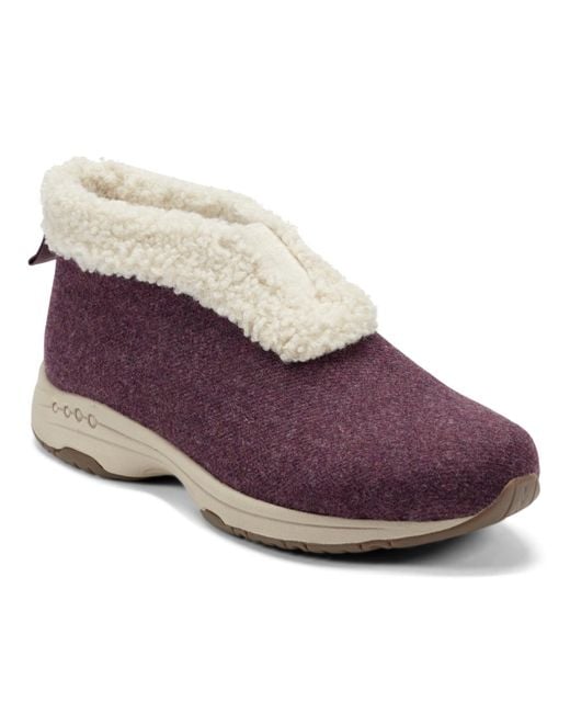 Easy Spirit Purple Treepose Cozy Slipper Booties