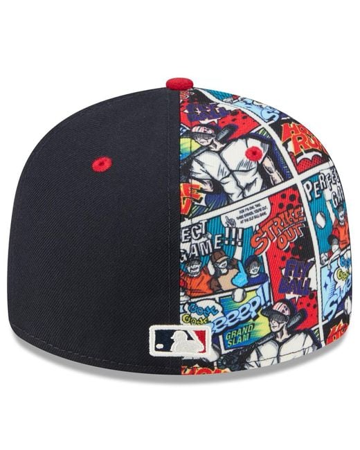 KTZ Navy/red Atlanta Braves 2025 Mlb Diamond Hero Edition Low Profile 59fifty Fitted Hat for men