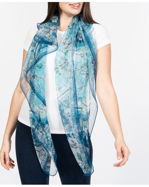 Vince Camuto White Paisley Floral Square Scarf