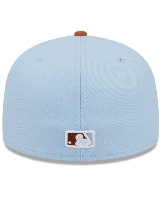 KTZ Blue /brown Boston Red Sox Spring Color Basic Two-tone 59fifty Fitted Hat for men
