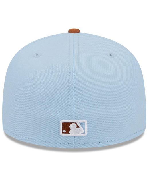 KTZ Blue /brown Chicago White Sox Spring Color Basic Two-tone 59fifty Fitted Hat for men