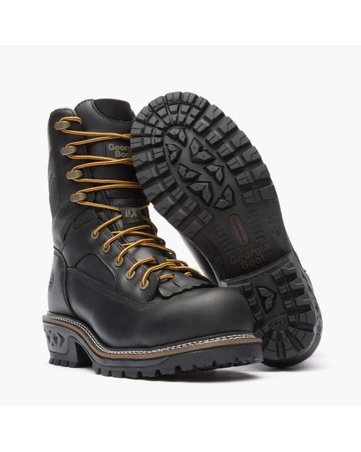 Georgia Boot Black Ltx Logger Composite Toe Waterproof Work Boot for men