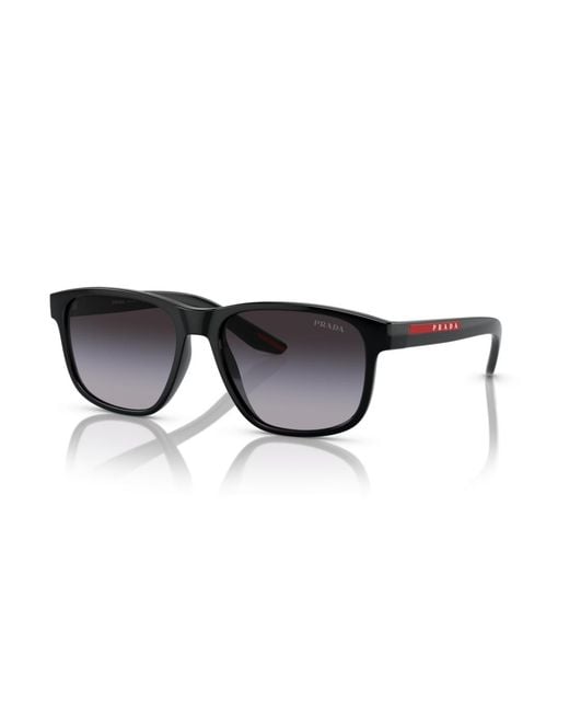 Persol Black Prada Linea Rossa Rectangle Sunglasses for men