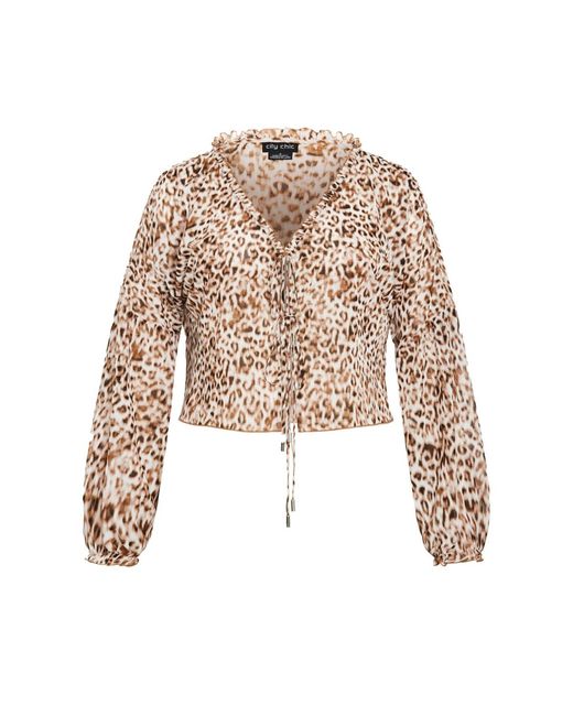 City Chic Natural Corina Top