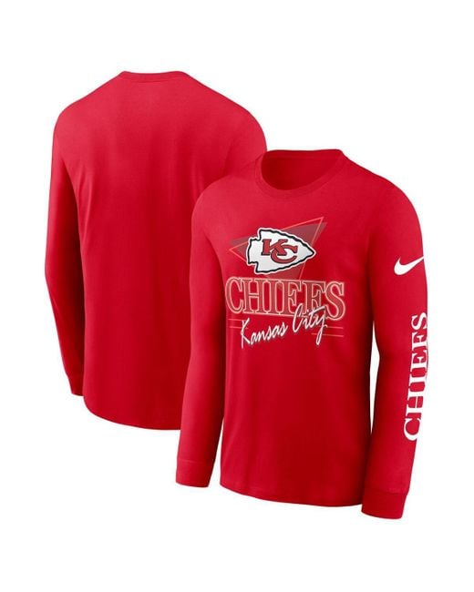 Nike Red Kansas City Chiefs Rewind Long Sleeve T-shirt for men